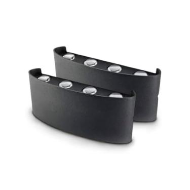 Imagem de Kit 1/2/3 Luminárias Arandela Meia Lua - 6/8 LEDs Bivolt, Luminária de Parede Externa e Interna, Cores Branco/Preto, Decorativa e Resistente (2 Preto,6 Leds)