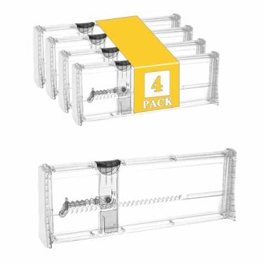 Imagem de ChefktCove Pacote com 4 divisórias de gaveta para roupas, 10 cm de altura, 38 a 54 cm, organizador de gaveta expansível ajustável, separadores de plástico transparente para cômoda, roupas de bebê