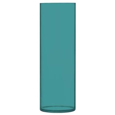 Imagem de JUZIHAI Vaso simples de cor sólida verde-petróleo escuro para flores, 9,9 cm x 30 cm, cilindro de plástico, moderno, vaso de flores para centro de mesa de casamento, decoração de casa