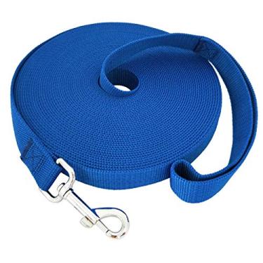 Imagem de TAIDA 20 pés 30 pés 40 pés 127 m Nylon Longo Treinamento Cachorro Coleira para Cães Pequenos Médio Grande, Longa Correia Cão/Puppy Chumbo para Obediência Treinamento de Lembrança, Acampamento ou Quintal, 1 polegada de larguraTaida 50 FOOT azul
