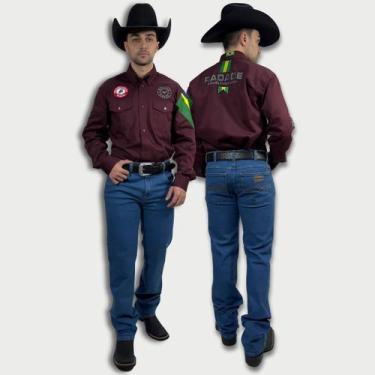 Imagem de Calça Country Masculina Jeans Com Elastano Oklahoma Country, Azul, Cla