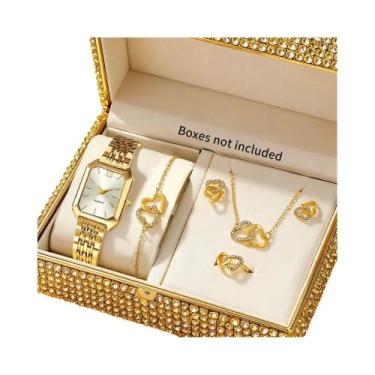 Imagem de Conjunto De Relógio De Pulso De Quartzo Versátil Com Mostrador Redondo