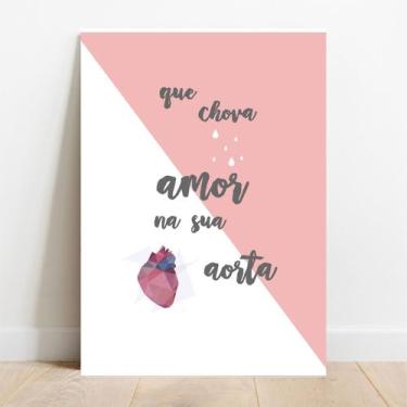 Imagem de Placa Decorativa Que Chova Amor - TaColado, 15x21cm