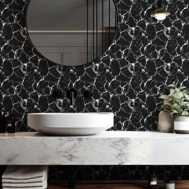 Imagem de Papel de Parede Mármore Black - TACOLADO PAPEL DE PAREDE, 0,58 x 3,00m