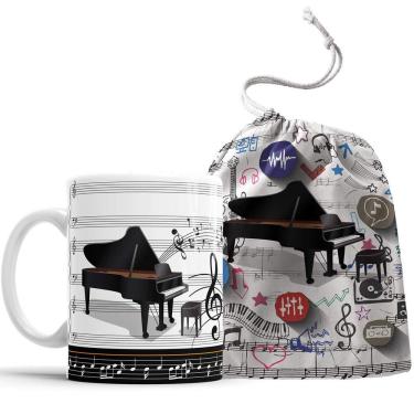Imagem de Caneca Piano Pianista Música com Saquinho