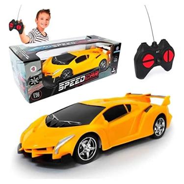 Imagem de Carrinho de Controle Remoto Speed Car 6 Funções Amarelo, Brinquedo infantil Polibrinq - CAR506