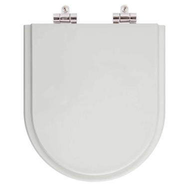 Imagem de Assento Sanitário Poliester Soft Close Smart Cinza Prata para vaso Celite