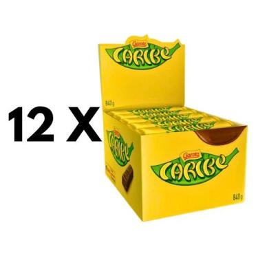 Imagem de Kit 12 Caixas Chocolate Caribe Banana Garoto 12Cx C 30Un Cada