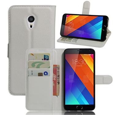 Imagem de Capa carteira MEIZU MX6, capa carteira flip de couro PU premium com compartimento para cartão, suporte e fecho magnético [capa interna à prova de choque de TPU] Compatível com MEIZU MX6