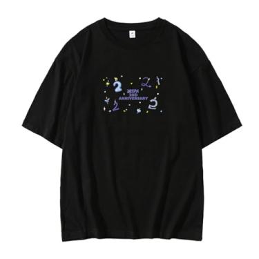 Imagem de Camiseta estampada Aespa 2th Anniversary Merchandise for Fans Star Style Shirt Winter Karina Ningning Giselle, Preto, G