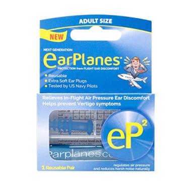 Imagem de EarPlanes Cirrus Healthcare - Protetores Auriculares de Ar de Voo e Ruído, Reutilizável, Azul, Silicone, 2 Pares