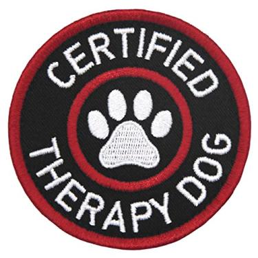 Imagem de TailWag Planet Certificado Therapy Dog Service Dog Moral Tactical Patch bordado colete / arreios crachá prendedor emblema gancho e laço emblema