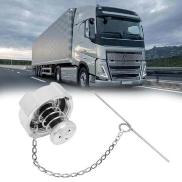 Imagem de Tampa de combustível diesel com corrente de segurança compatível com caminhões resistentes Mack 16MF325 20828883 MAK16MF325 sem travamento