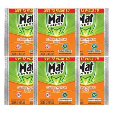 Imagem de Kit 6 Repelentes Pastilha Elétrico Mat Inset 72 Pastilhas
