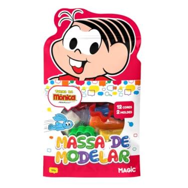 Imagem de Massa de Modelar 6 Cores, 3 Moldes e 1 rolinho - Turma da Mônica