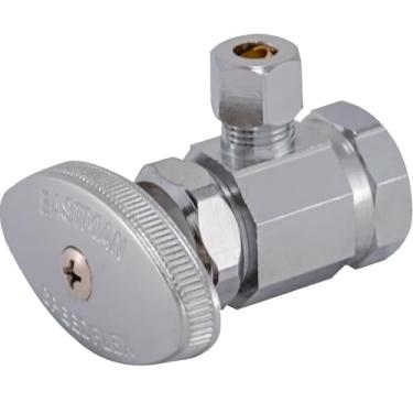 Imagem de Eastman Válvula de parada de ângulo multi-giro 04129LF, FIP de 1/2" x 1/4" OD Comp, cromado