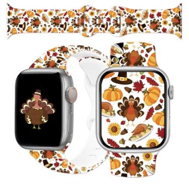 Imagem de Blinket Pulseira esportiva de outono e ação de graças compatível com Apple Watch, série SE/7/6/5/4/3/2/1, 38 mm, 40 mm, 41 mm, 42 mm, estilo B