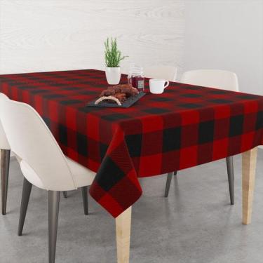 Imagem de Toalha De Mesa Retangular 6 Lugares Tecido Oxford Xadrez Quadrados Ver