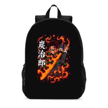 Imagem de Mochila Escolar Infanto Juvenil Anime Demon Slayer Tanjiro Novidades 0
