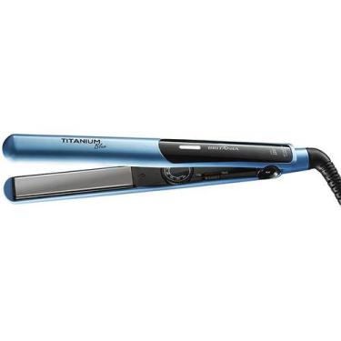 Imagem de Chapinha para Cabelo Britania Titanium Blue 220 C Bivolt - Azul/Preta,