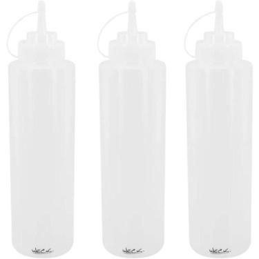 Imagem de Kit 3 Bisnagas Plásticas 1L Flexíveis Weck para Molhos Caldas Maionese