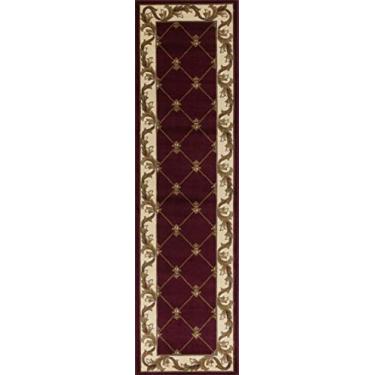 Imagem de KAS Oriental Rugs Corinthian Collection Fleur-De-Lis Runner, 2'5 x 2,1 m, vermelho