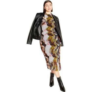 Imagem de CITY CHIC Vestido feminino plus size malha Miranda PRT, Minerais, 54