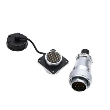 Imagem de ZBLZGP Weipu WS24 19 pinos macho fêmea soquete conector aviador conector industrial solda de anteparo automotivo cabo de alimentação de alta tensão 18AWG montagem em painel