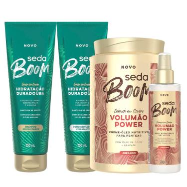 Imagem de Kit Seda Boom Shampoo 250ml + Cond. 250ml + Creme 1kg + Soro