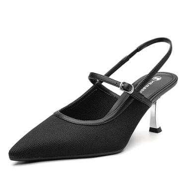 Imagem de NEWBELLA Mousse FIT Sandália feminina de salto fino com salto fino, Alça traseira preta, 9.5