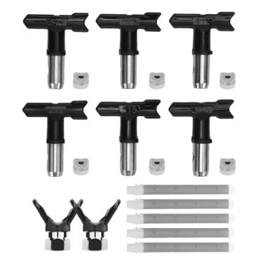 Imagem de Conjunto de Ponta do Pulverizador de Tinta Sem Ar, 211 315 417 515 517 523 Bocais 5 Filtros 2 Conjunto de Bicos, Aço Inoxidável, Abdominais, para Revestimentos Industriais,