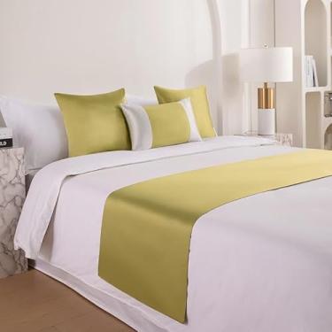 Imagem de Cachecol de corredor de cama de hotel de qualidade simples cor sólida decoração de cama protetor de colchas protetor macio moderno cama cauda toalha de cama mantas de cama de luxo para pé da cama