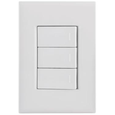 Imagem de Tramontina Conjunto 3 Interruptores Simples Liz 10A 250 V 4x2 Branco