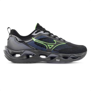 Imagem de Tênis Mizuno Wave Stratos 3 Masculino (Preto/Verde, BR, Adulto, Numérico, 43)