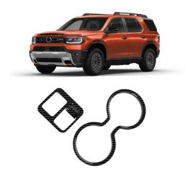 Imagem de TENWIND Tampa do interruptor de freio do painel do console central do carro compatível com acessórios Honda Passport 2026+ (ambos + fibra de carbono)