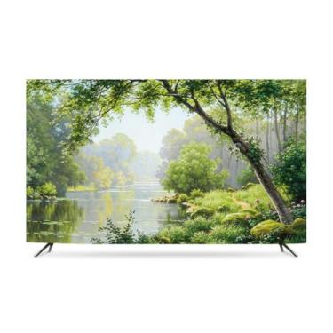 Imagem de Capa de TV 32-80 polegadas Capas de TV Verde Poliéster Tecido À Prova de Poeira Suave Capa Protetora de Tela de TV Moderna Pendurada/Curva LCD/LED Decoração Interna Verde-1||50 polegadas