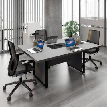 Imagem de Mesa de Reunião 1,80m p/ 4 Pessoas com Caixa de Tomadas F5 - F5 Office