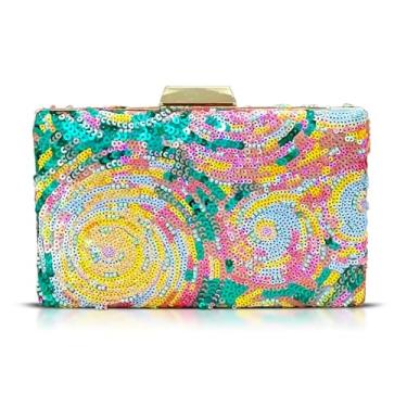 Imagem de Bolsas clutch para mulheres, bolsa de noite com lantejoulas, bolsa tiracolo rígida, bolsa pequena, bolsas para casamento, formatura, festas (estilo 636