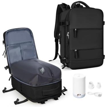 Imagem de Mochila de viagem grande coowoz para mulheres e homens, bagagem de mão, para esportes ao ar livre, essencial para viagem, Preto, Large-Simple Version