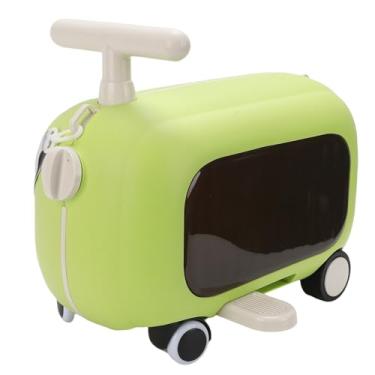 Imagem de Asixxsix Crianças Andam na Bagagem, Mala Multifuncional para Crianças Com Rodas Giratórias e Pedais Dobráveis ​​de 90 Graus, Carrinho de Transporte de Grande Capacidade para Viagens (Verde)