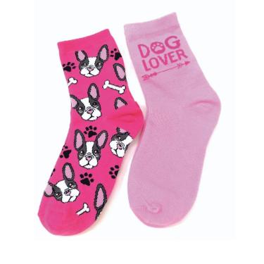 Imagem de Pack C/2 pares meias estampadas cano médio infantil menina b +