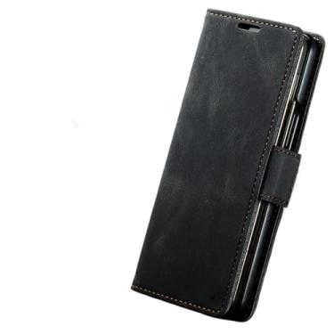 Imagem de Para Samsung Fold5 Capa protetora de couro para Samsung Galaxy Z Fold 5 Fold5 Zfold5 Acessórios para telefone celular Coque, preto, para Samsung Z Fold 5