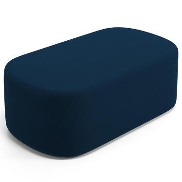 Imagem de Puff Decorativo Orgânico Para Living Quarto 100cm Doha W01 Suede Azul Marinho - Lyam Decor