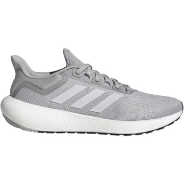 Imagem de adidas Tênis de corrida unissex Pureboost 22, cinza/branco/preto, 45, Cinza/branco/preto, 11.5 Women/13 Men