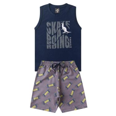 Imagem de Conjunto Infantil Menino Verão Skate Boarding Kangulu-Masculino