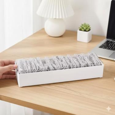 Imagem de Caixa organizadora de cabos com 11 braçadeiras, caixa de gerenciamento de cabos de mesa com interruptor, organizador de cabos de alimentação para escritório, casa, acessórios de mesa, artigos de