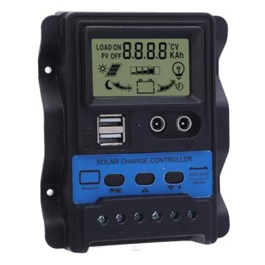 Imagem de LiebeWH Controlador de Carga Solar PWM Com Porta USB Dupla, Regulador de Bateria Economizador de Energia Com Parâmetros Ajustáveis ​​para Trailers e Barcos (80A)