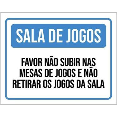 Imagem de Kit 3 Placa Acm Sala Jogos Subir Mesas Retirar Jogos 18X23 - Sinalizo