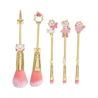 Imagem de Conjunto De 5 Pincéis De Maquiagem Para Sombra E Delineador, Kit De Pi