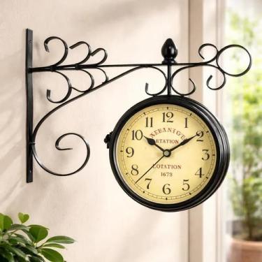 Imagem de Relógio Decorativo Dupla Face Antigo Retrô Vintage Ferro - Yeet